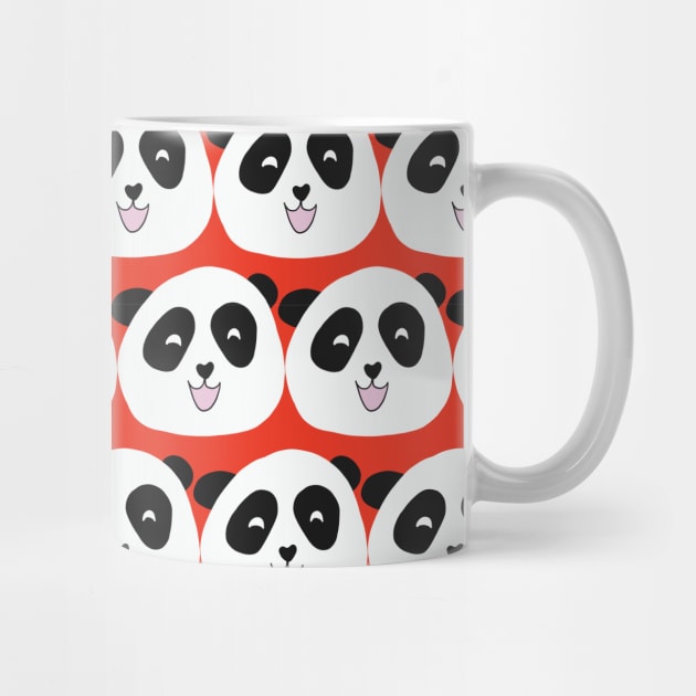 Panda Bears Red by Sandra Hutter Designs